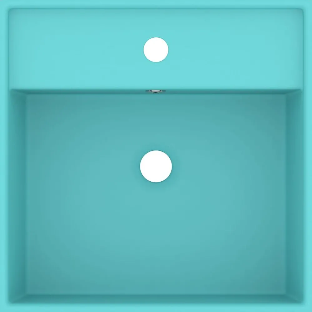 Wastafel met overloop vierkant 41x41 cm keramiek mat lichtgroen>vidaXL Outlet