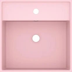 Wastafel met overloop vierkant 41x41 cm keramiek><noscript><img width=