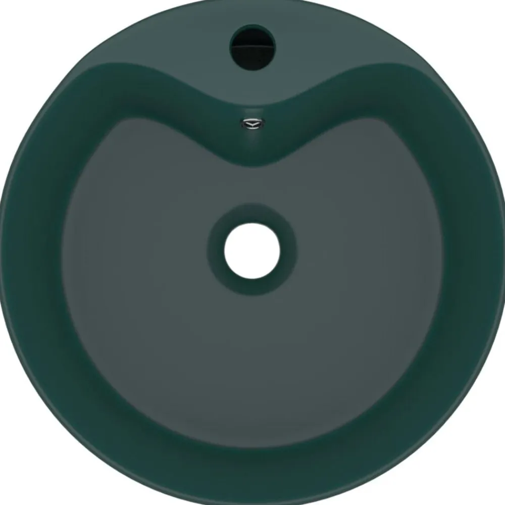 Wastafel met overloop 36x13 cm keramiek mat donkergroen>vidaXL Discount