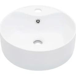 Sanitair & Loodgietersbenodigdheden*vidaXL Wastafel met overloop 36x13 cm keramiek Wit