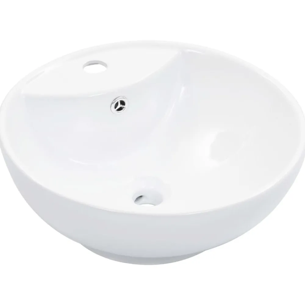 Sanitair & Loodgietersbenodigdheden*vidaXL Wastafel met overloop 46,5x18 cm keramiek Wit
