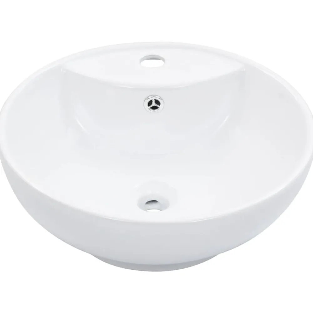 Sanitair & Loodgietersbenodigdheden*vidaXL Wastafel met overloop 46,5x18 cm keramiek Wit