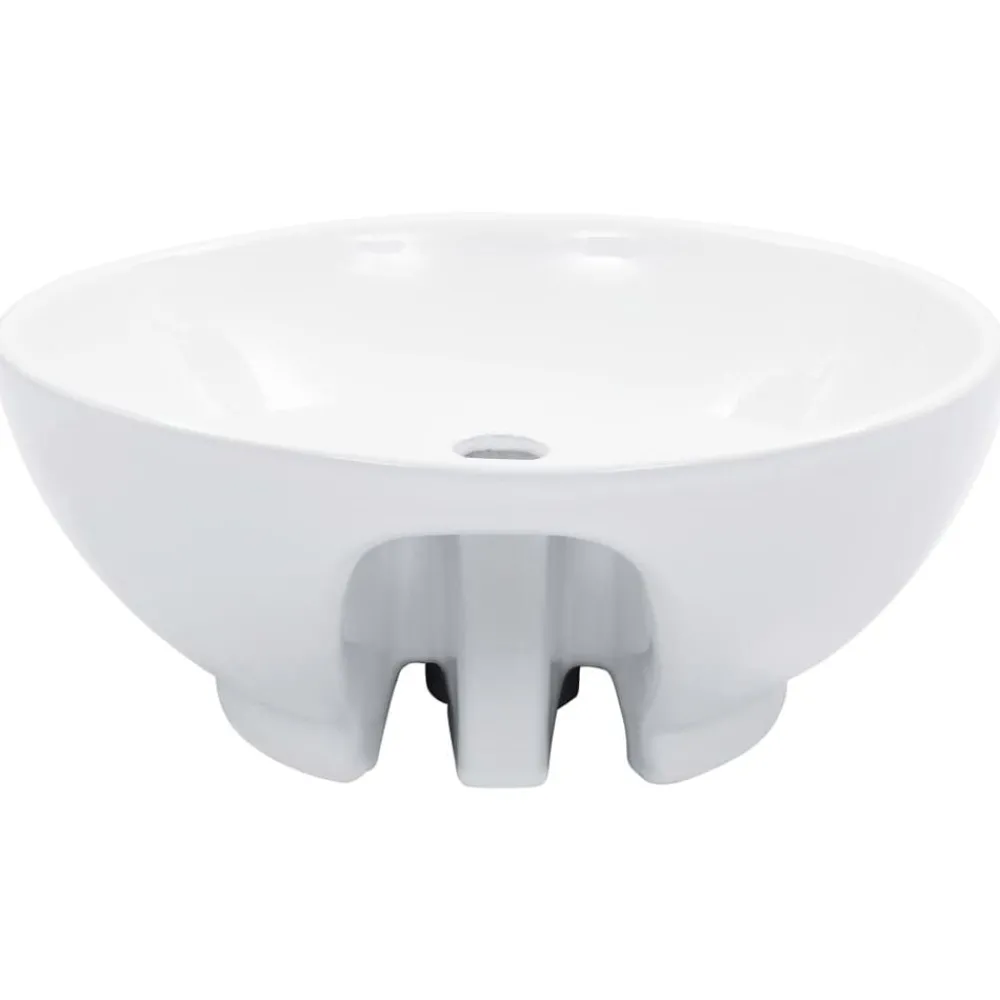Sanitair & Loodgietersbenodigdheden*vidaXL Wastafel met overloop 46,5x18 cm keramiek Wit