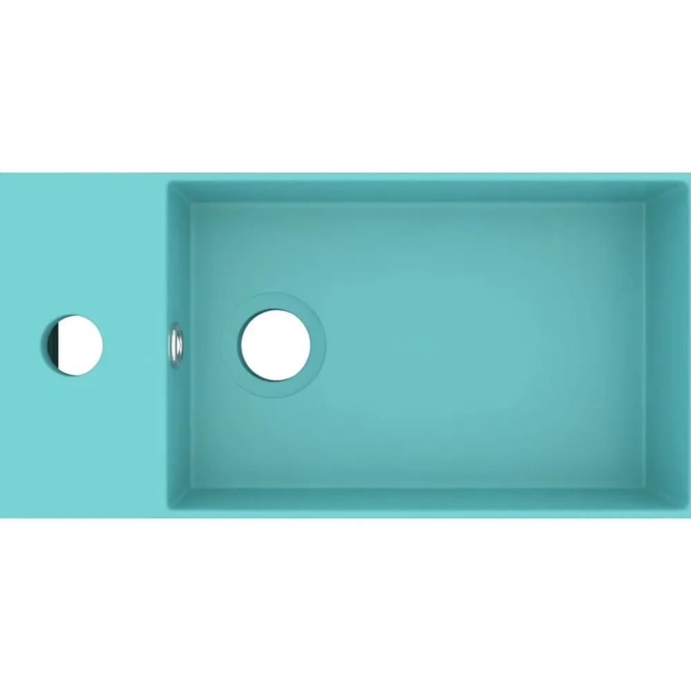 Sanitair & Loodgietersbenodigdheden*vidaXL Wastafel met overloop keramiek Lichtgroen