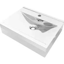 Sanitair & Loodgietersbenodigdheden*vidaXL Wastafel met overloop 60x46x16 cm keramiek kleurig Zilver