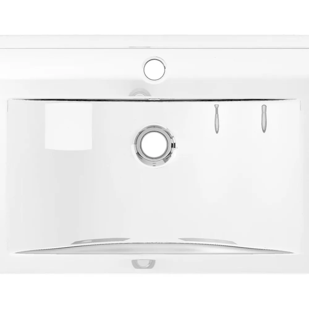 Sanitair & Loodgietersbenodigdheden*vidaXL Wastafel met overloop 60x46x16 cm keramiek kleurig Zilver