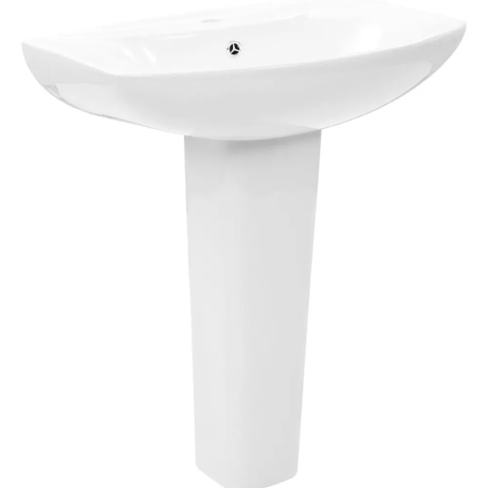 Wastafel op voet vrijstaand 650x520x200 mm keramiek wit>vidaXL Discount
