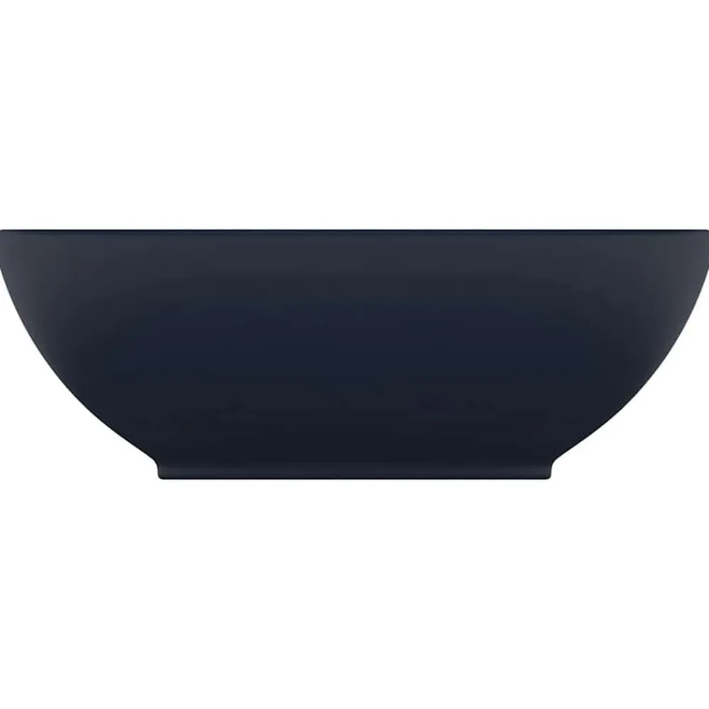 Sanitair & Loodgietersbenodigdheden*vidaXL Wastafel ovaal 40x33 cm keramiek mat donkerblauw matdonkerblauw