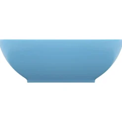 Sanitair & Loodgietersbenodigdheden*vidaXL Wastafel ovaal 40x33 cm keramiek mat lichtblauw matlichtblauw