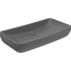 Sanitair & Loodgietersbenodigdheden*vidaXL Wastafel rechthoekig 71x38 cm keramiek mat donkergrijs matdonkergrijs