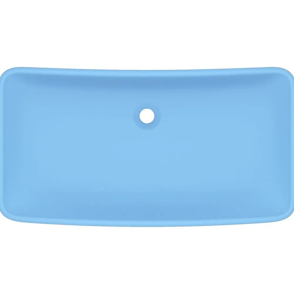Wastafel rechthoekig 71x38 cm keramiek mat lichtblauw>vidaXL Best