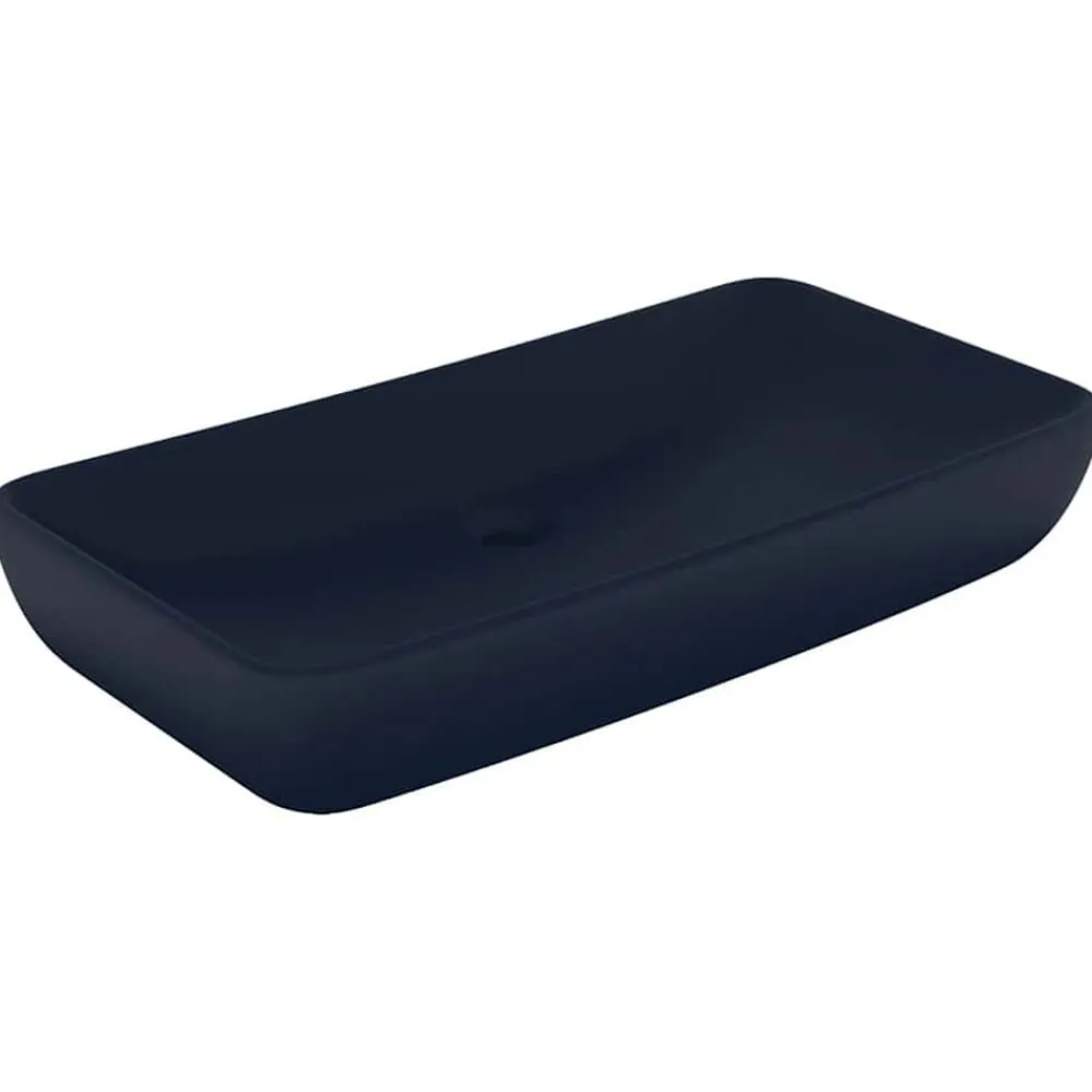Sanitair & Loodgietersbenodigdheden*vidaXL Wastafel rechthoekig 71x38 cm keramiek mat donkerblauw matdonkerblauw