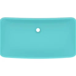 Sanitair & Loodgietersbenodigdheden*vidaXL Wastafel rechthoekig 71x38 cm keramiek mat lichtgroen matlichtgroen
