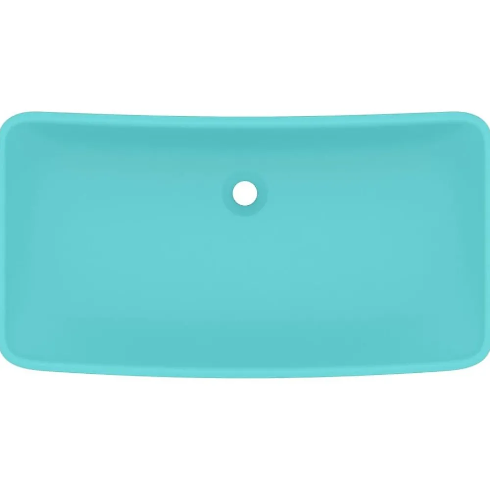 Sanitair & Loodgietersbenodigdheden*vidaXL Wastafel rechthoekig 71x38 cm keramiek mat lichtgroen matlichtgroen