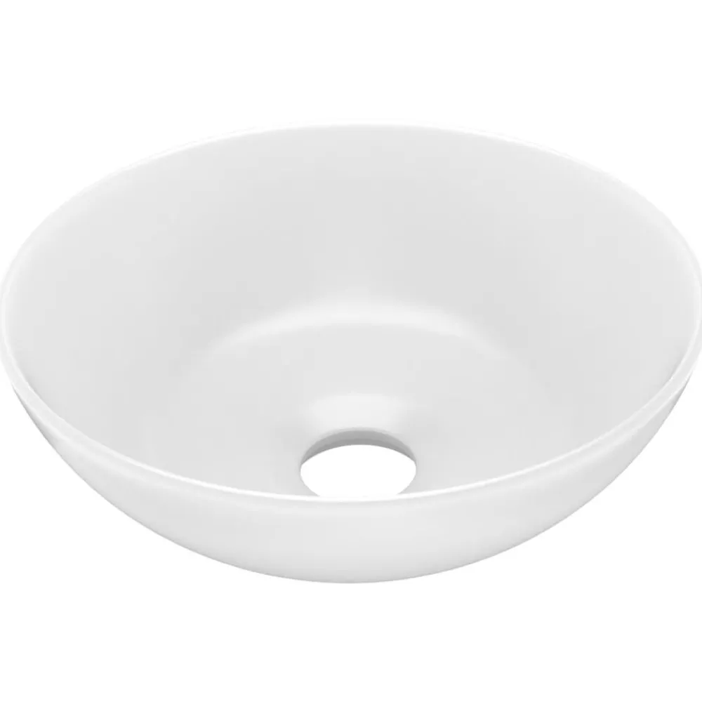 Sanitair & Loodgietersbenodigdheden*vidaXL Wastafel rond keramiek matwit