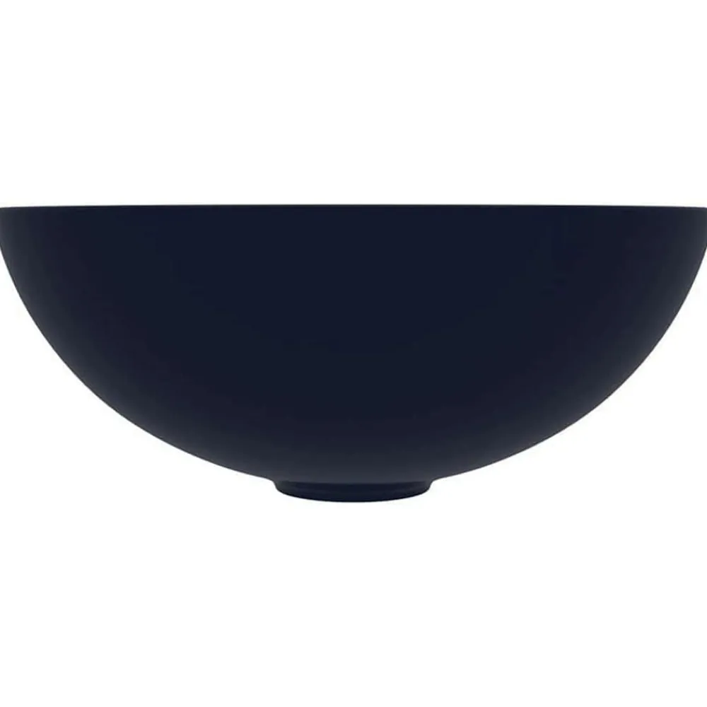 Sanitair & Loodgietersbenodigdheden*vidaXL Wastafel rond keramiek Donkerblauw