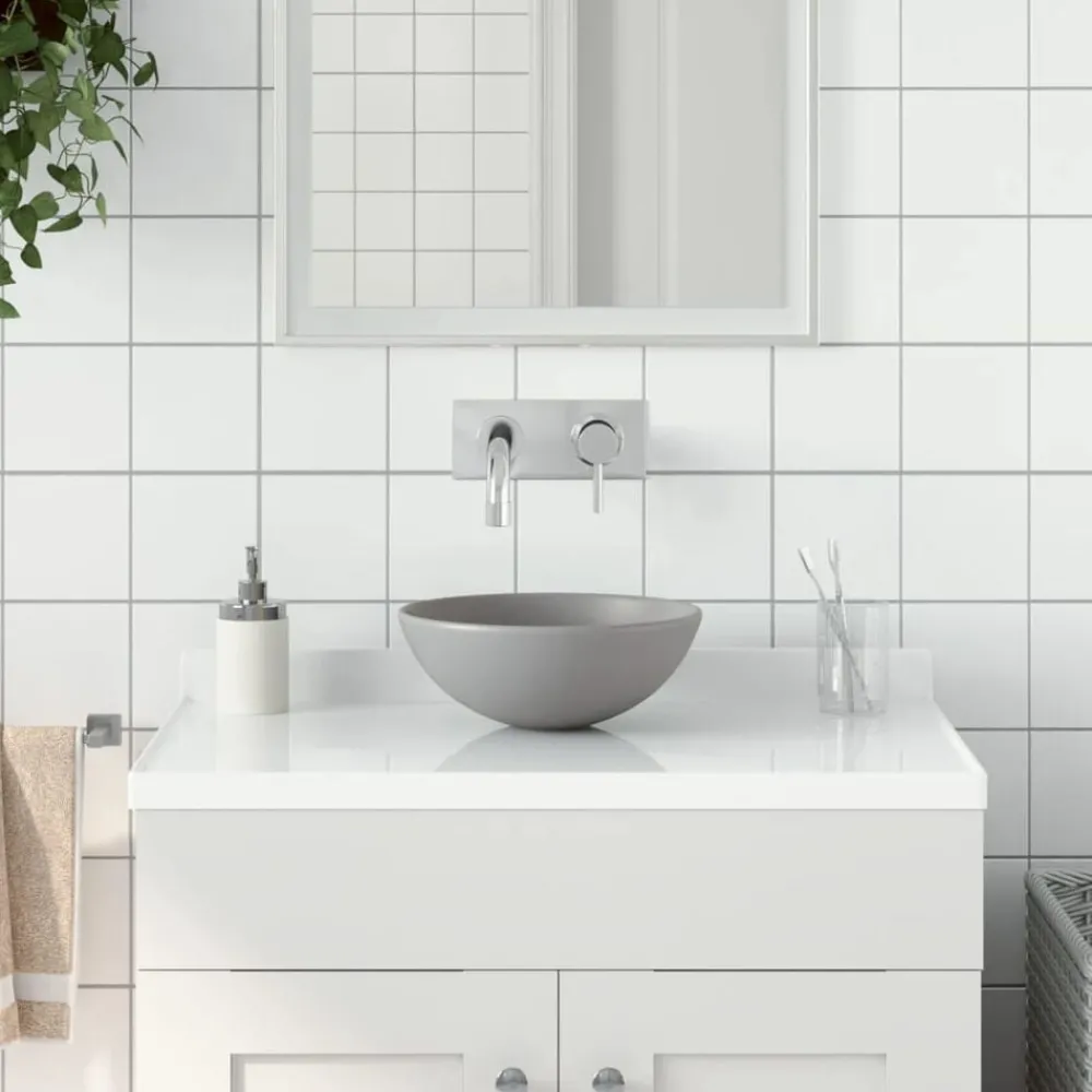 Wastafel rond keramiek>vidaXL New