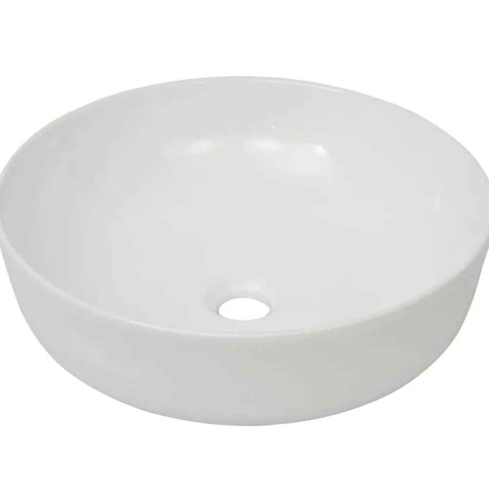 Sanitair & Loodgietersbenodigdheden*vidaXL Wastafel rond 41,5x13,5 cm keramiek Wit