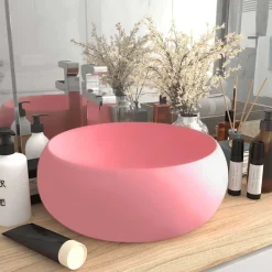 Wastafel rond 40x15 cm keramiek>vidaXL Discount