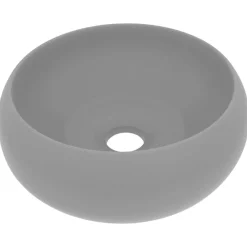 Sanitair & Loodgietersbenodigdheden*vidaXL Wastafel rond 40x15 cm keramiek mat lichtgrijs matlichtgrijs