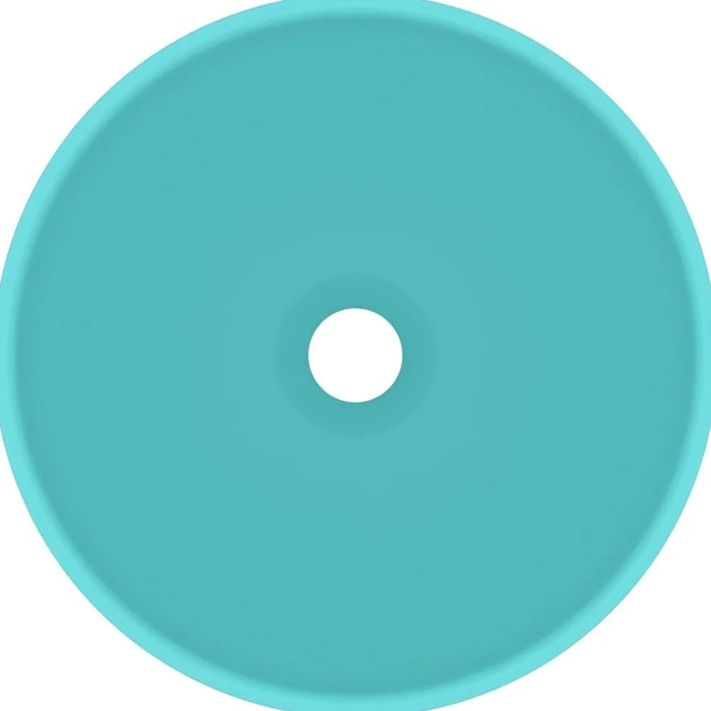 Sanitair & Loodgietersbenodigdheden*vidaXL Wastafel rond 32,5x14 cm keramiek mat lichtgroen matlichtgroen