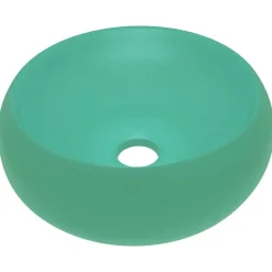 Wastafel rond 40x15 cm keramiek mat lichtgroen>vidaXL Clearance