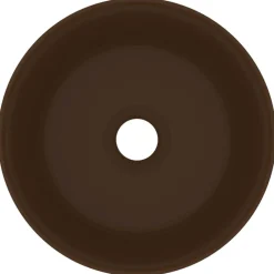 Wastafel rond 40x15 cm keramiek mat donkerbruin><noscript><img width=