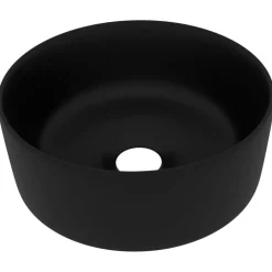 Wastafel rond 40x15 cm keramiek matzwart>vidaXL Hot