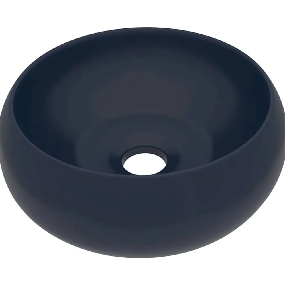 Sanitair & Loodgietersbenodigdheden*vidaXL Wastafel rond 40x15 cm keramiek mat donkerblauw matdonkerblauw