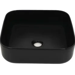 Sanitair & Loodgietersbenodigdheden*vidaXL Wastafel vierkant 38x38x13,5 cm keramiek Zwart