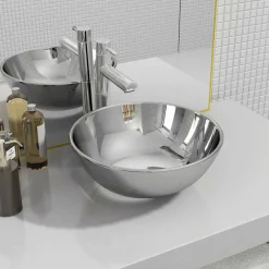 Sanitair & Loodgietersbenodigdheden*vidaXL Wastafel 28x10 cm keramiek kleurig Zilver