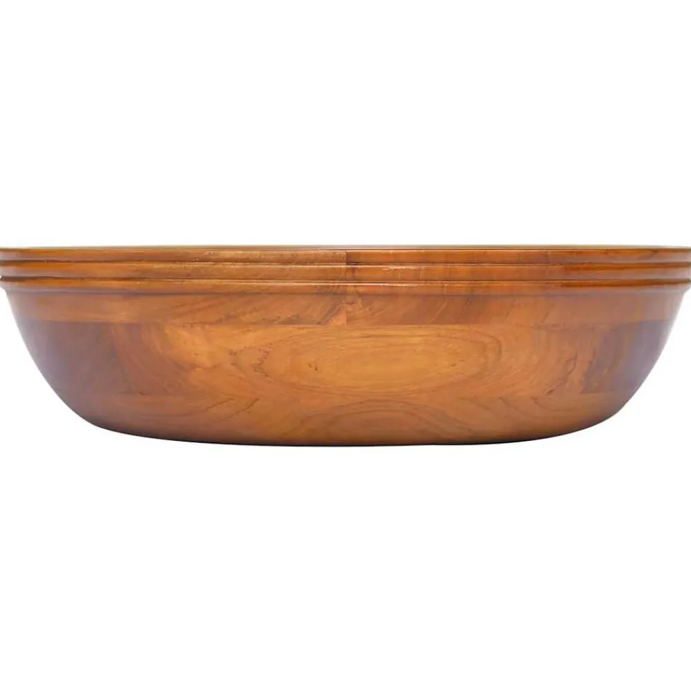 Wastafel ø40x10 cm massief teakhout>vidaXL Best