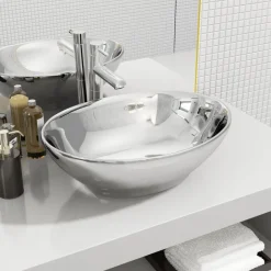 Sanitair & Loodgietersbenodigdheden*vidaXL Wastafel 40x33x13,5 cm keramiek kleurig Zilver