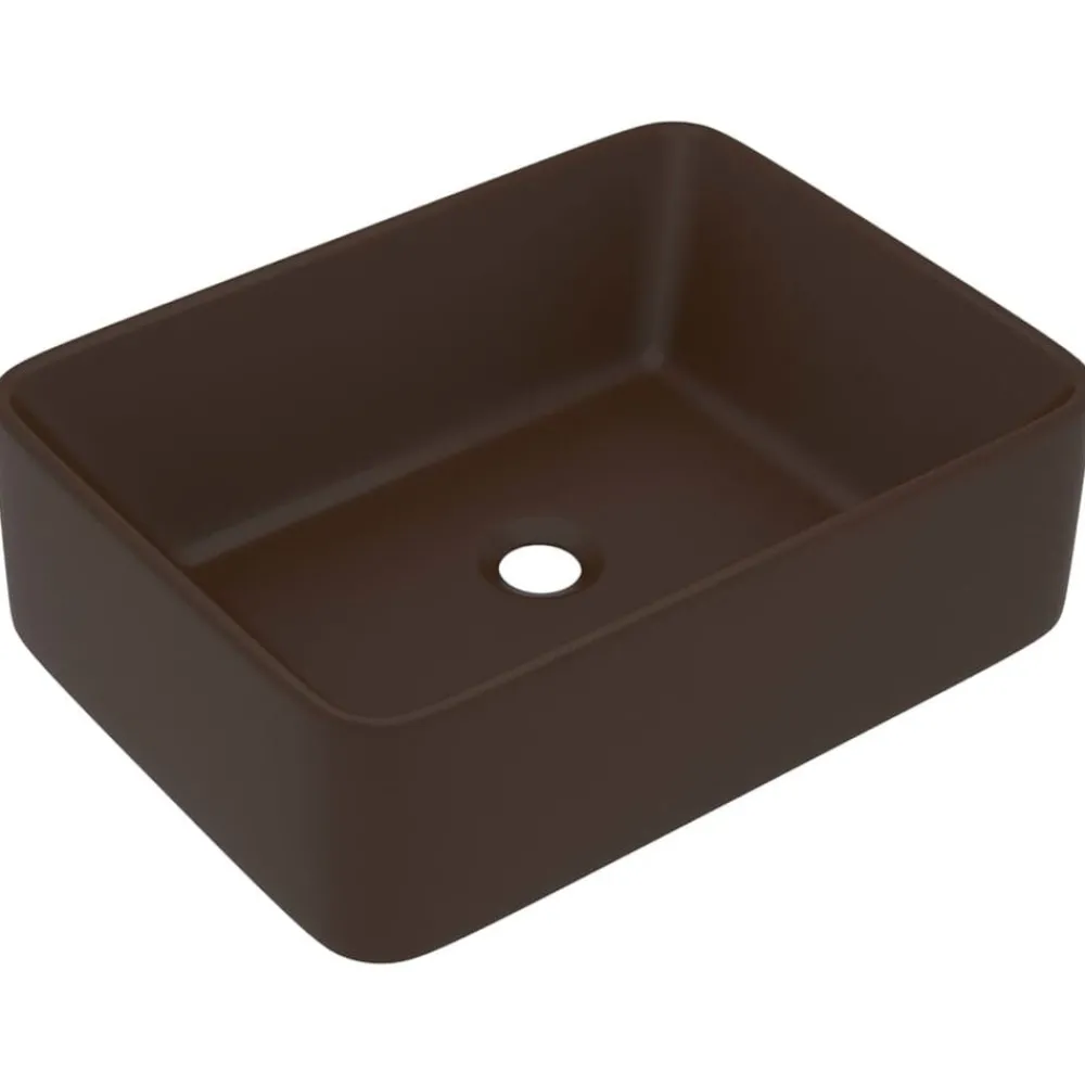 Wastafel 41x30x12 cm keramiek mat donkerbruin>vidaXL Outlet