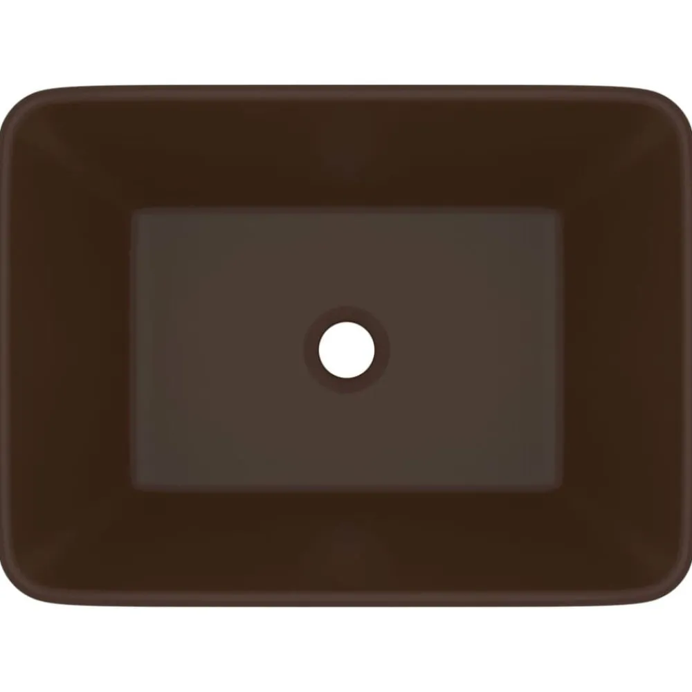 Wastafel 41x30x12 cm keramiek mat donkerbruin>vidaXL Outlet