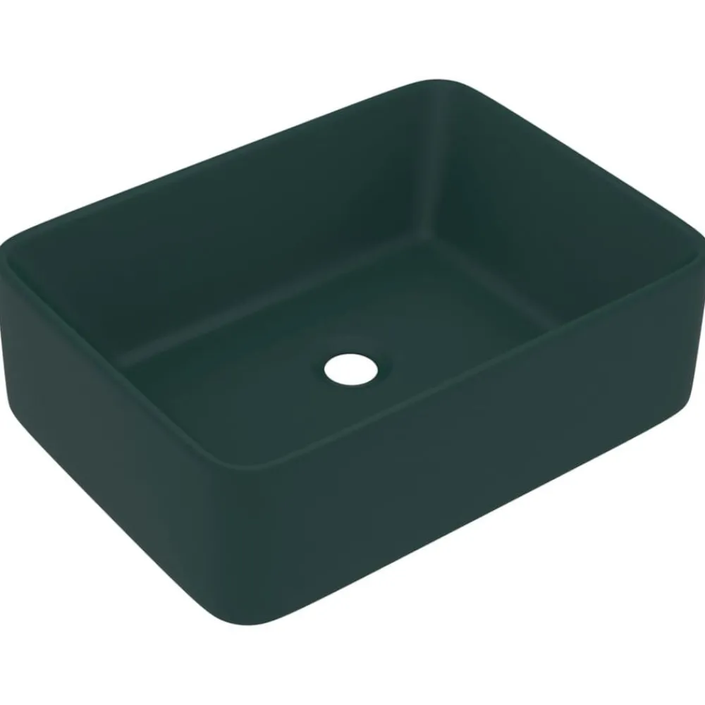 Wastafel 41x30x12 cm keramiek mat donkergroen>vidaXL Discount