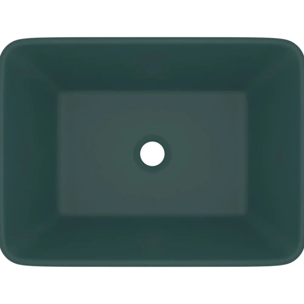 Wastafel 41x30x12 cm keramiek mat donkergroen>vidaXL Discount