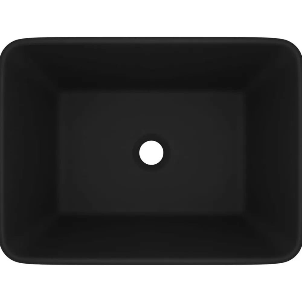 Sanitair & Loodgietersbenodigdheden*vidaXL Wastafel 41x30x12 cm keramiek matzwart Mat zwart