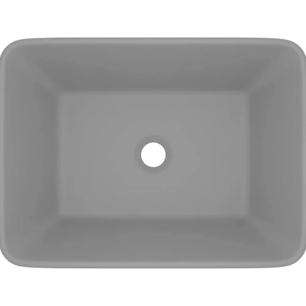 Wastafel 41x30x12 cm keramiek mat lichtgrijs>vidaXL Sale