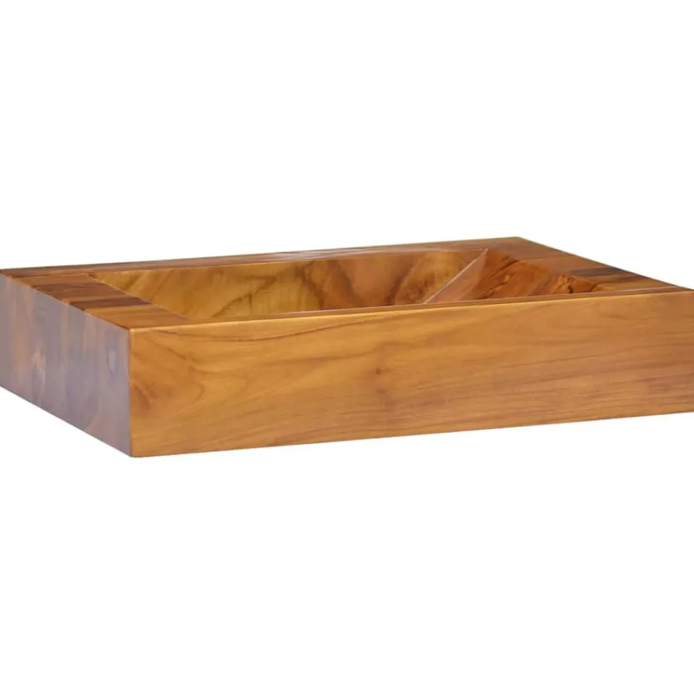 Wastafel 50x35x10 cm massief teakhout>vidaXL Clearance