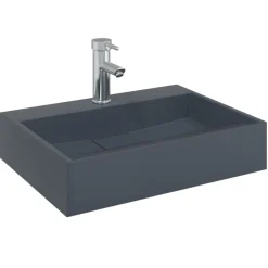 Sanitair & Loodgietersbenodigdheden*vidaXL Wastafel 50x38x11 cm mineraal gegoten/marmer gegoten Antraciet