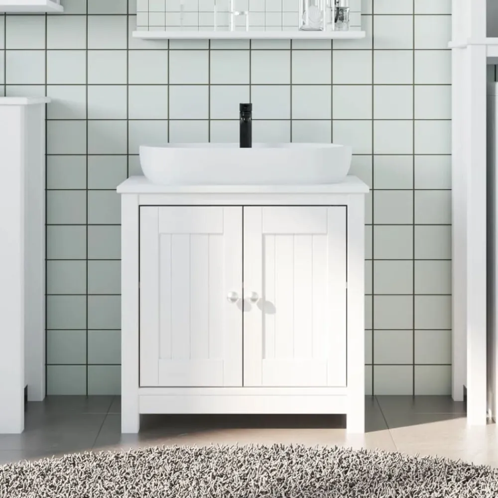 Meubelsets*vidaXL Wastafelkast BERG 60x34x59 cm massief grenenhout Wit
