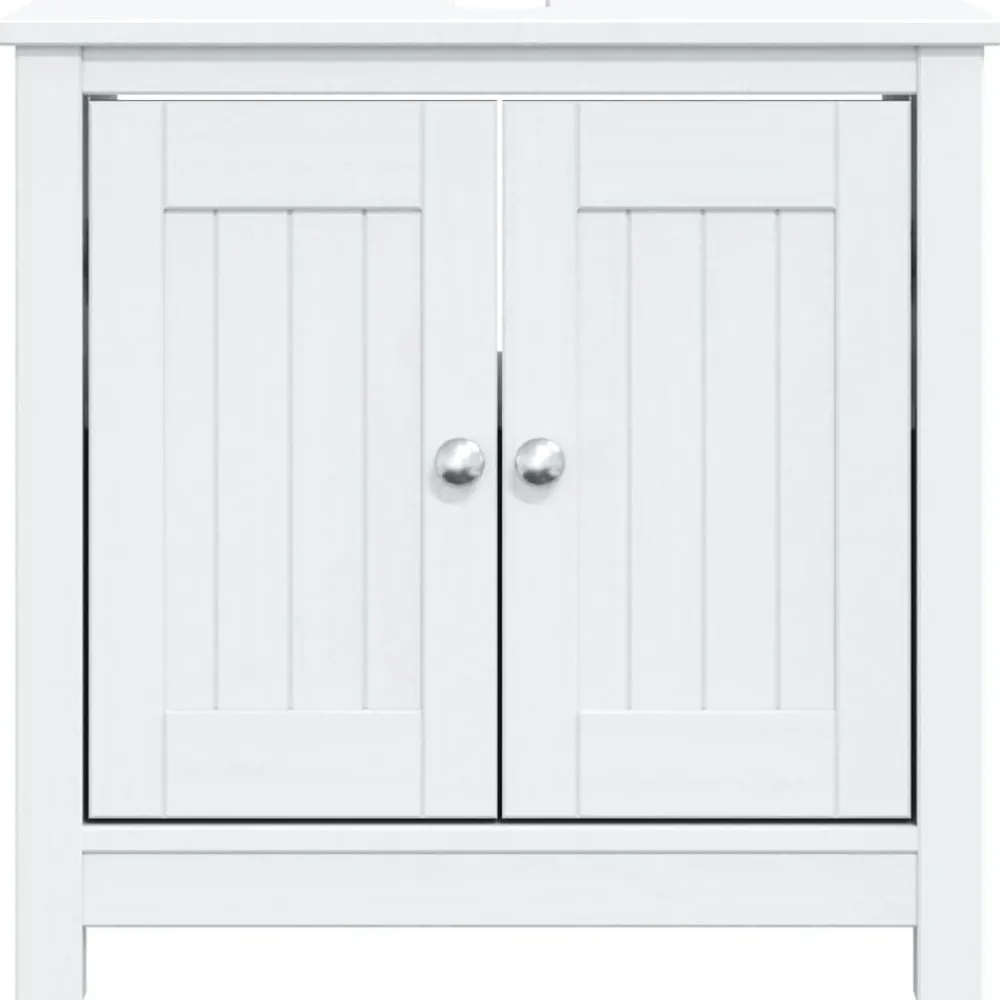 Meubelsets*vidaXL Wastafelkast BERG 60x34x59 cm massief grenenhout Wit
