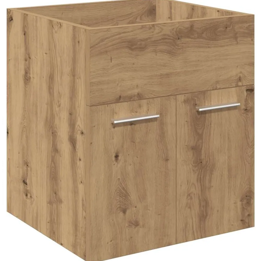 Wastafelkast met ingebouwde wasbak en kraan artisanaal eiken>vidaXL Clearance