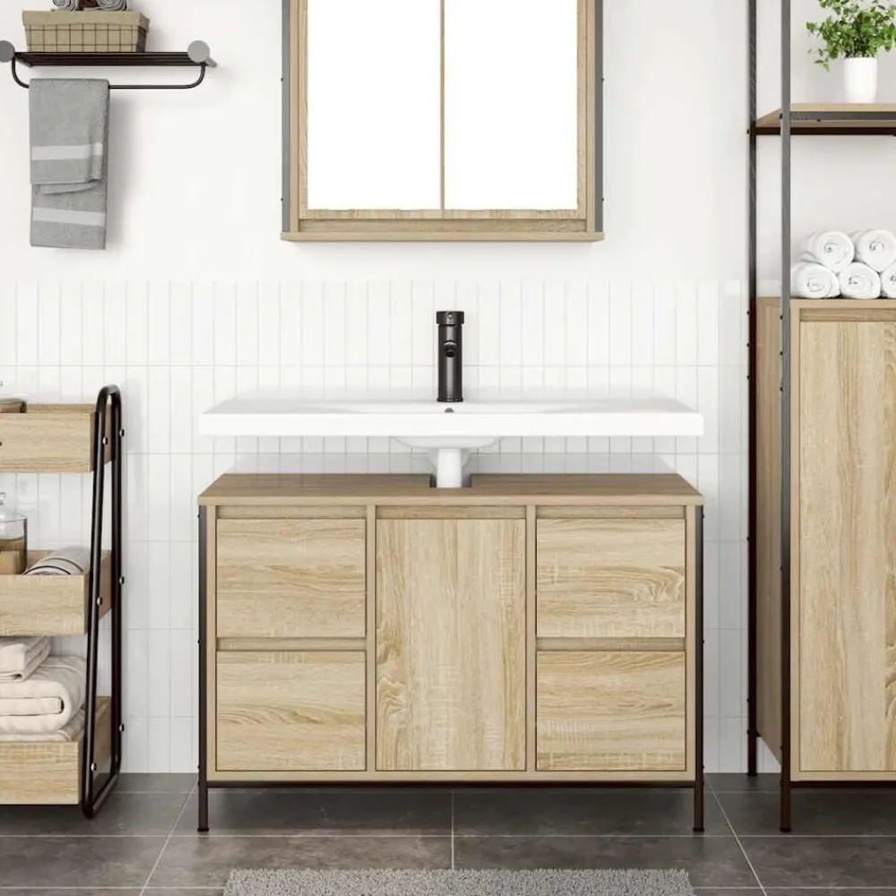 Wastafelkast met lades 90x34,5x60 cm kleurig>vidaXL Hot