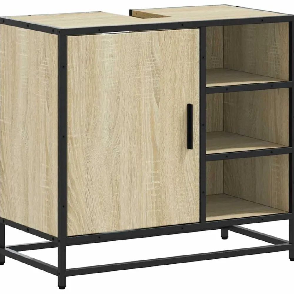 Meubelsets*vidaXL Wastafelkast 65x33x60 cm bewerkt hout Sonoma eiken