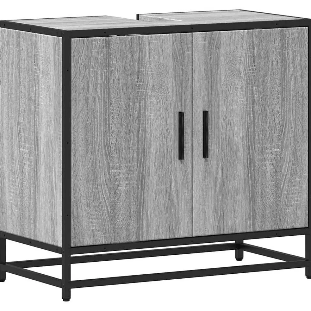 Wastafelkast 65x33x60 cm bewerkt hout eikenkleurig>vidaXL Best