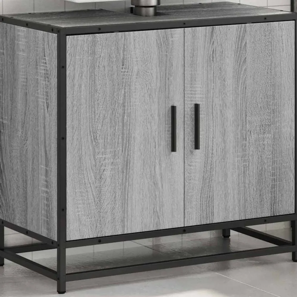 Wastafelkast 65x33x60 cm bewerkt hout eikenkleurig>vidaXL Best