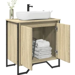 Wastafelkast 60x35x60 cm bewerkt hout kleurig>vidaXL Online