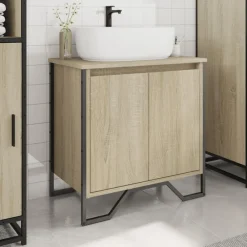 Wastafelkast 60x35x60 cm bewerkt hout kleurig><noscript><img width=